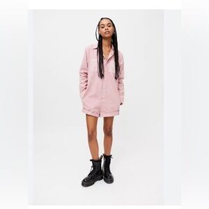 Free People x One Teaspoon Prophecy Pink Denim Short Romper Jumpsuit